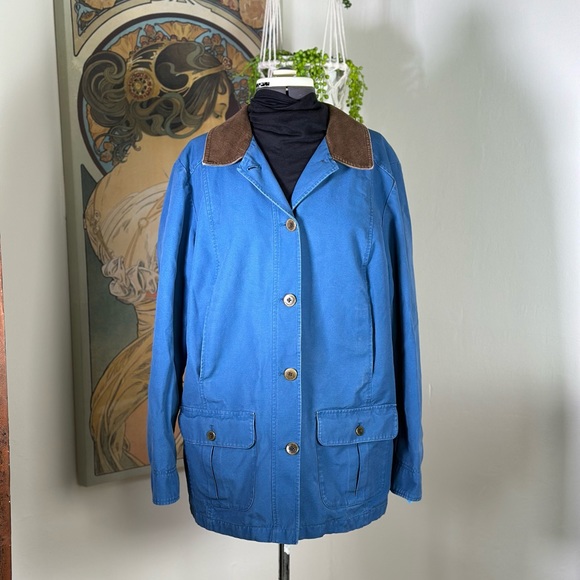 L.L. Bean Jackets & Blazers - Women’s Vintage L.L. Bean Chore Jacket Womens Barn Coat Canvas Corduroy Collar
